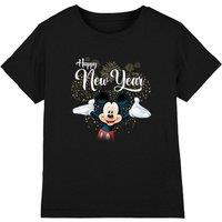 Mickey Mouse Firework New Year Kids T-Shirt Black | Size: 7-8 Years