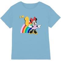 Disney Minnie Mouse Rainbow 1st Birthday Shirt kids t-shirt in Light Blue | Size: 3-4 Years