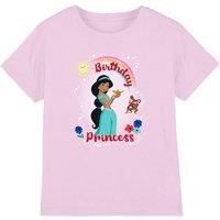 Aladdin Birthday Princess With Jasmine & Abu Kids T-Shirt Pink | Size: 3-4 Years
