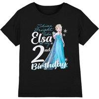 Frozen Girl's Bright Like Elsa 2Nd Birthday T-Shirt Black | Size: 3-4 Years