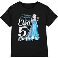 Frozen Girl's Bright Like Elsa 5Th Birthday T-Shirt Black | Size: 5-6 Years