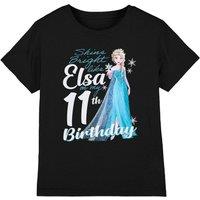 Frozen Girl's Bright Like Elsa 11Th Birthday T-Shirt Black | Size: 3-4 Years