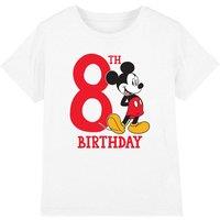 Mickey Mouse 8Th Birthday Shirt Kids T-Shirt White | Size: 3-4 Years