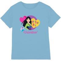 Disney Princess Valentine's Day Be True To You With Mulan kids t-shirt in Light Blue | Size: 3-4 Years
