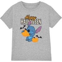 Lilo & Stitch Happy Halloween Kids T-Shirt Light Grey | Size: 12-13 Years