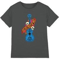 Coco Remember Me Guitar With Skulls Kids T-Shirt Charcoal | Size: 12-13 Years