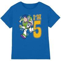Disney Toy Story Birthday Buzz I'm 5 kids t-shirt in Royal | Size: 5-6 Years