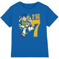 Disney Toy Story Birthday Buzz I'm 7 kids t-shirt in Royal | Size: 3-4 Years