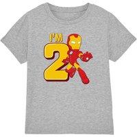Iron Man Cute Birthday 2 Kids T-Shirt Light Grey | Size: 3-4 Years