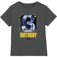 Star Wars R2D2 3Rd Birthday Space Kids T-Shirt Charcoal | Size: 3-4 Years