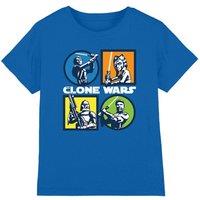 Star Wars Clone Wars Grid Kids T-Shirt Royal | Size: 3-4 Years