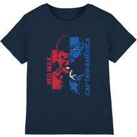 Marvel Captain America & Red Hulk Graffiti Kids T-Shirt, Navy | Size: 12-13 Years