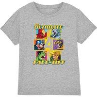 Marvel Boy's Avengers Face Off-T Shirt, Athletic Heather in Light Grey | Size: 12-13 Years