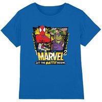 Marvel Boy's Spiderman Battle T-Shirt, Royal Blue | Size: 7-8 Years