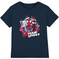 Marvel Boy's Spidey & His Amazing Friends Team Spidey T-Shirt, Navy | Size: 12-13 Years