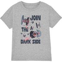 Star Wars Join The Dark Side Tie Fighters Kids T-Shirt, Heather Grey in Light Grey | Size: 7-8 Years