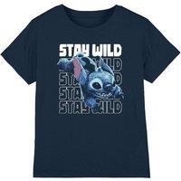 Disney Boy's Stitch Stay Wild Kids T-Shirt, Navy | Size: 7-8 Years