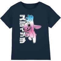 Disney Boy's Lilo & Stitch Anime Jumping Kids T-Shirt, Navy | Size: 12-13 Years