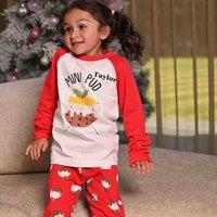 Lulabay Personalised PUD Christmas Pyjamas in Red | Size: 3-4 Years