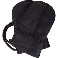 SNUGRUGS Baby Infant Winter Split Palm Genuine Sheepskin Mittens with Cord in Black
