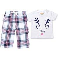60 SECOND MAKEOVER Personalised Reindeer Christmas Pyjamas Matching | Size: 6-12 m