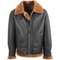 House of Leather Men's Mens Genuine Sheepskin Aviator Classic Pilot B3 Bomber Jacket Wilbur in Dark Brown | Size: Medium