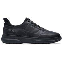 Clarks Men's Mullan Easy Black Leather Lace Up, Trainers | Size: 10-Wide Fit