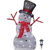 Samuel Alexander 55cm Acrylic Snowman with Top Hat & Red Scarf in White
