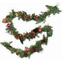 Samuel Alexander 2.7m Festive Spice Christmas Garland. Pinecones & Faux Dried Fruit