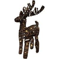 Samuel Alexander 50cm Black & Gold Braid Christmas Reindeer with Warm White LEDs