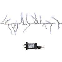 Samuel Alexander 9.3m Christmas Cluster String Lights with Timer in White. Clear Cable in White