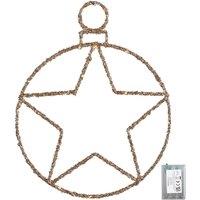Samuel Alexander 49cm Light up Christmas Gold Star Ball with Twinkling Warm White LEDs