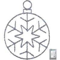 Samuel Alexander 49cm Silver Christmas Snowflake Ball with Blue Twinkling LEDs