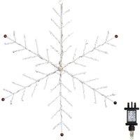 Samuel Alexander 50 x 50cm Metal Christmas Snowflake with 132 Multi-Action White LEDs | Size: 50 x 50 cm