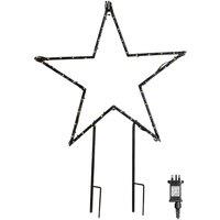 Samuel Alexander 60cm Light up Dewdrop Metal Star with Garden Stake & Warm White LEDs in Black