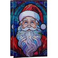 Samuel Alexander 21cm Double Sided Stained Glass Santa Decoration with LEDs