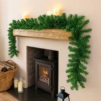 Marco Paul 9ft Luxury Traditional Pine Christmas Garland in Green | Size: 270 cm x 35 cm