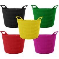 simpa Durable Plastic MultiPurpose Flexi Tubs 42L - Set of 5