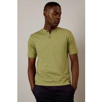 Burton Men's Khaki Grandad Neck T-shirt | Size: Small