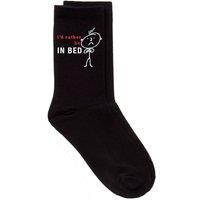 60 SECOND MAKEOVER Men's I'd Rather Be In Bed Black Calf Socks
