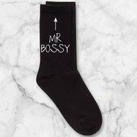 60 SECOND MAKEOVER Men's Mr Bossy Black Calf Socks