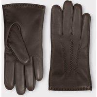 Infinity Leather Men's Italian Leather Warm Wool Lining Winter Stich Design Gloves -Huntsman in Dark Brown | Size: Small