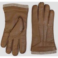 Infinity Leather Men's Italian Leather Warm Wool-Lined Winter Gloves - Marquis in Tan | Size: Large