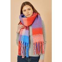 Yumi Women's Multi-coloured Check Soft Scarf
