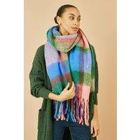 Yumi Women's Multi-coloured Check Soft Scarf