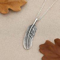 Orsa May Women's Sterling Silver Feather Pendant Necklace