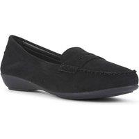SEQWL Women's Flat Loafers Microfibre Almond Toe Slip On Casual Shoes in Black | Size: 6