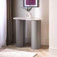 OHS Madison Console Table Ribbed Engineered Wood Entryway Display Desk in Grey