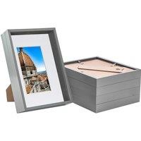 Nicola Spring 3D Deep Box Frames with A5 Mount - A4 (8 x 12) - White Mount - Pack of 5 in Grey