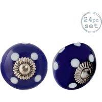 Nicola Spring Round Ceramic Cabinet Knobs Spot - Pack of 24 in Navy | Size: 1000mm x 500mm